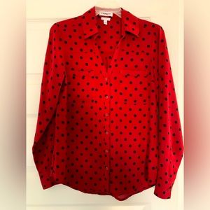Red polka dot blouse